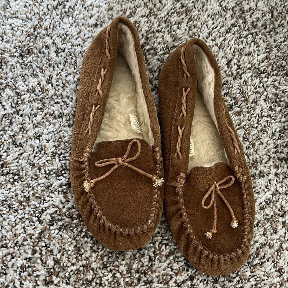Fluffy loafer slippers